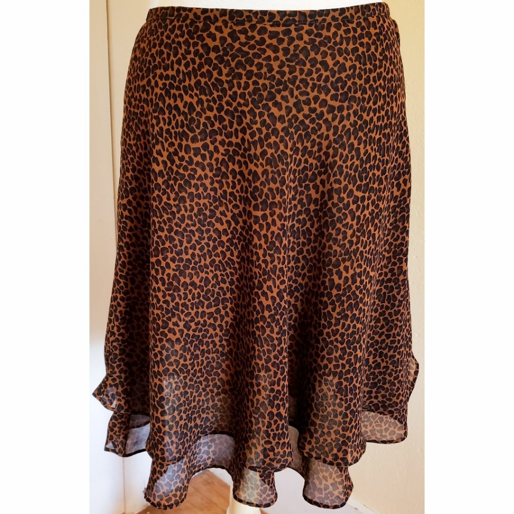 Vintage 90s Express Leopard Skirt A Line